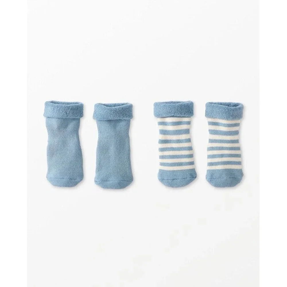 Hanna Andersson blue and yellow baby socks 2-packs NWT